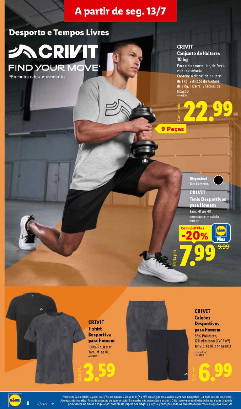 Folheto Lidl Crivit – Antevisão bazar Promoções 13 a 19 de julho