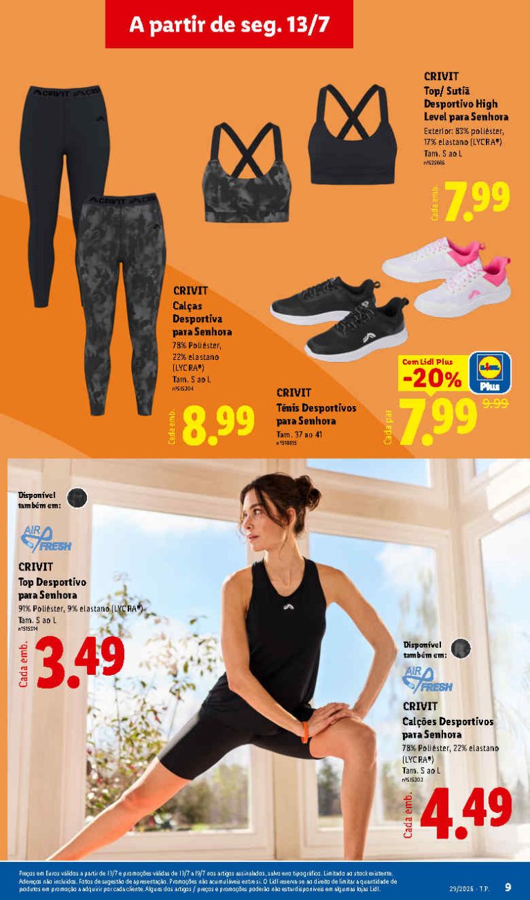 Folheto Lidl desporto – Antevisão bazar Promoções 13 a 19 de julho