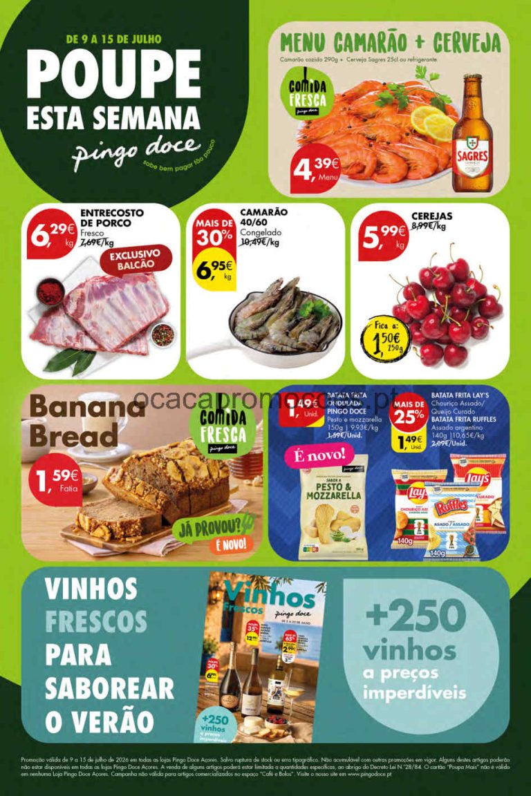 Folheto Pingo Doce Açores – Antevisão Promoções 9 a 15 de julho
