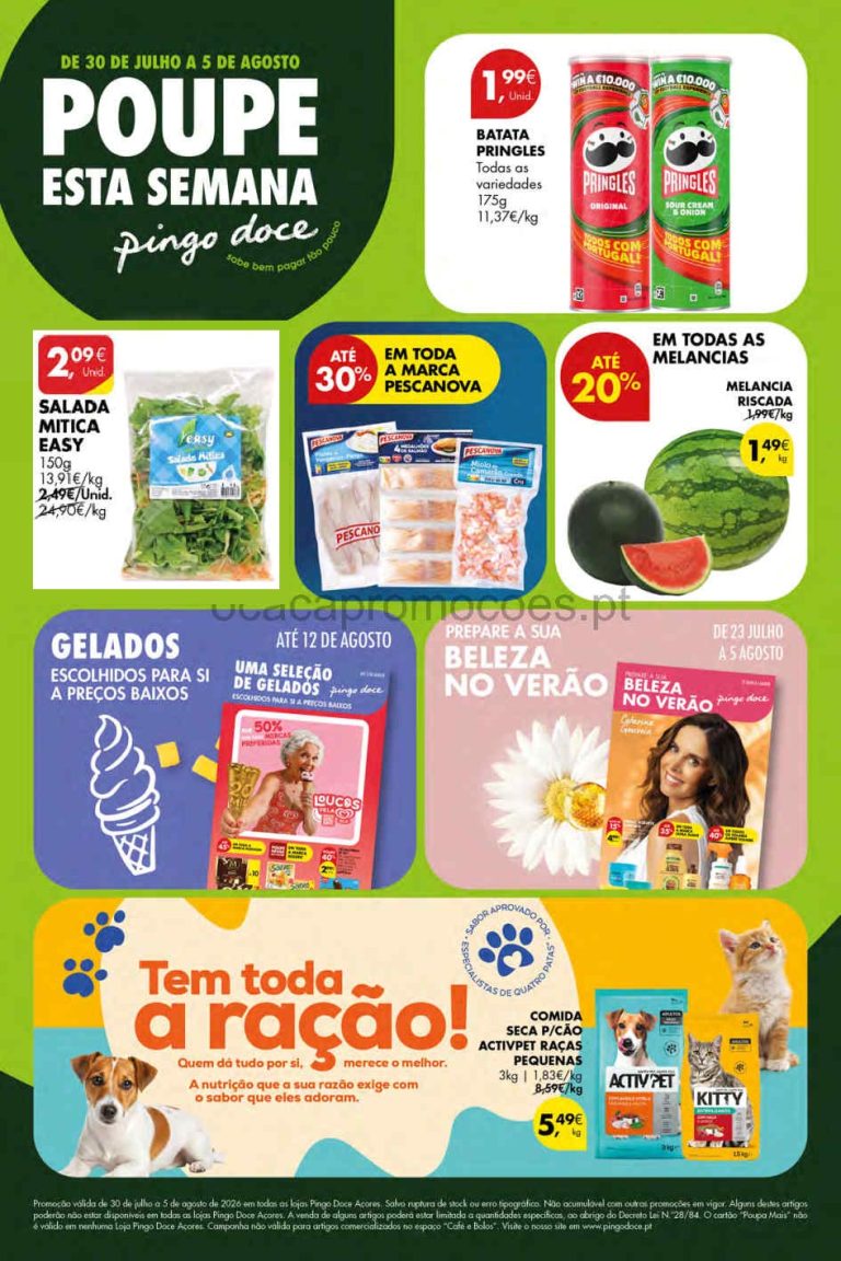 Folheto Pingo Doce Açores – Antevisão Promoções 30 julho a 5 agosto
