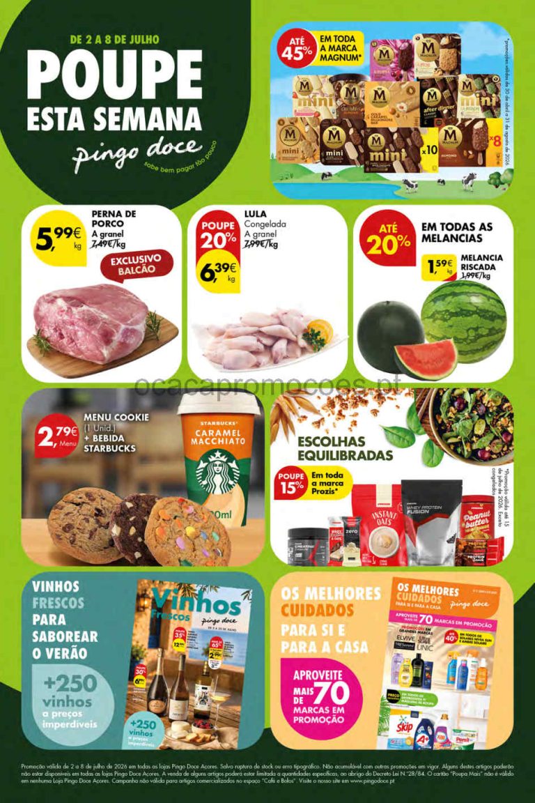 Folheto Pingo Doce Açores – Antevisão Promoções 2 a 8 de julho