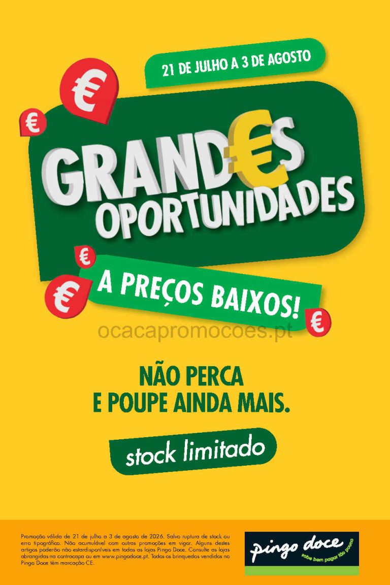 Folheto Pingo Doce Grandes Oportunidades bazar – Antevisão Promoções 21 julho a 3 agosto