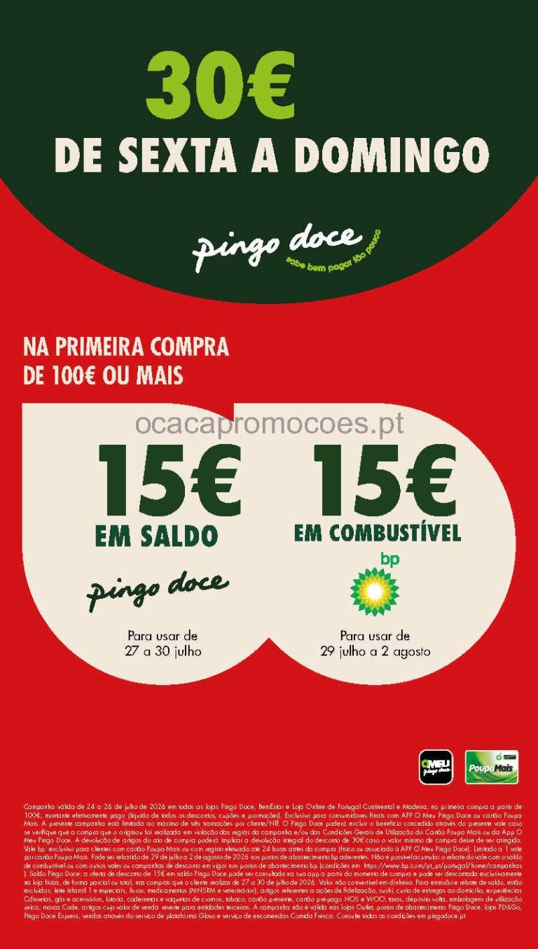 Folheto Pingo Doce Fim de Semana – Antevisão Promoções 24 a 27 de julho