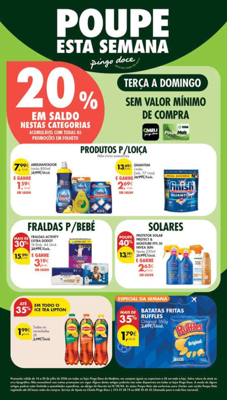 Folheto Pingo Doce Madeira – Antevisão Promoções 14 a 20 de julho