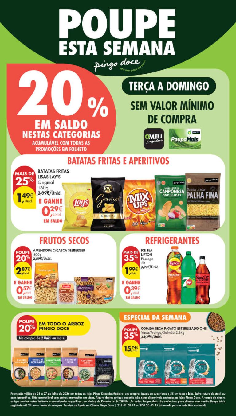 Folheto Pingo Doce Madeira – Antevisão Promoções 21 a 27 de julho