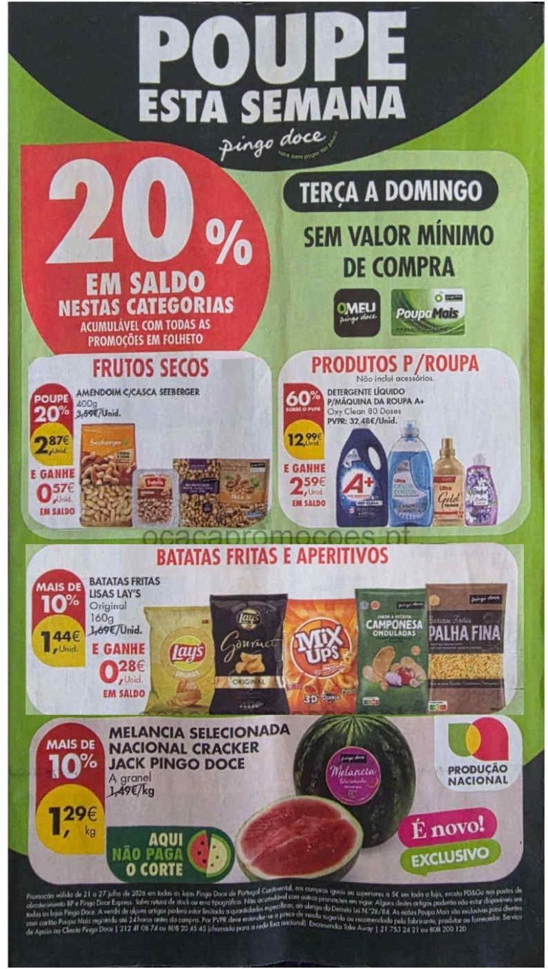 Folheto Pingo Doce lojas grandes – Antevisão Promoções 21 a 27 de julho