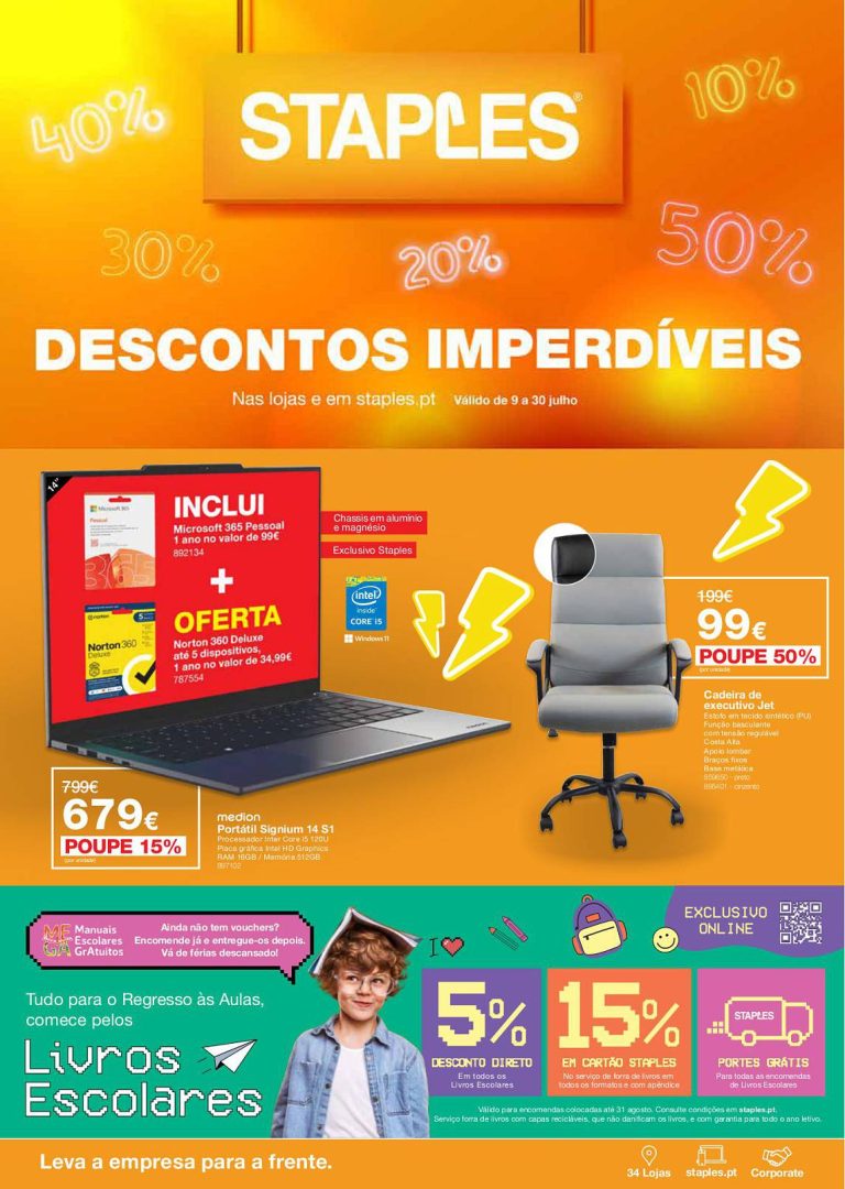 Folheto Staples – Antevisão Promoções 7 a 30 de julho