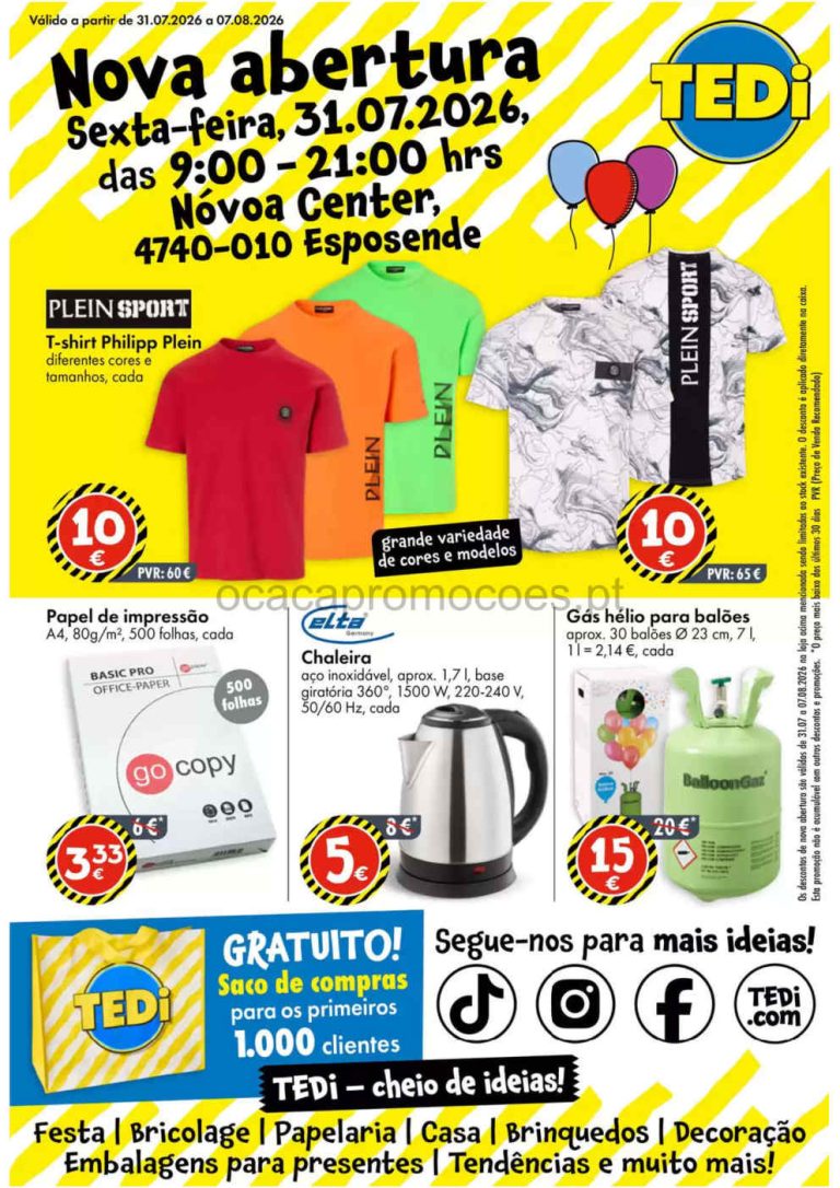Folheto Tedi – Antevisão Promoções de 31 julho a 7 agosto