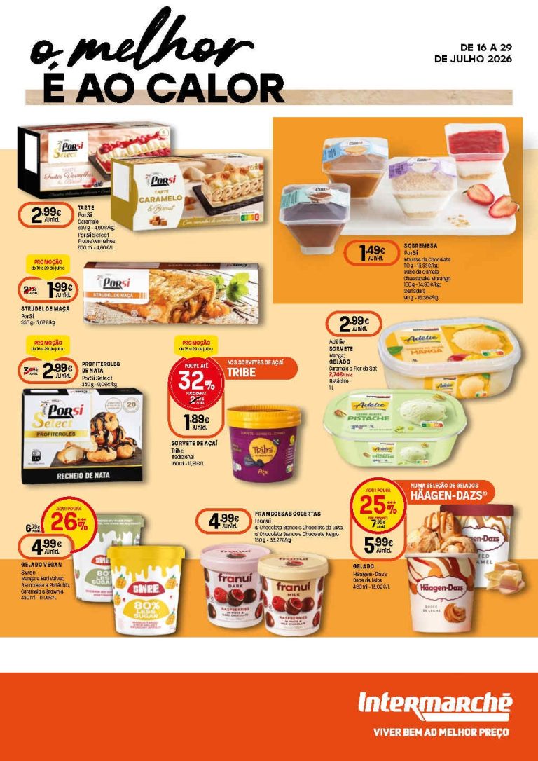Folheto Intermarché Verão – Antevisão Promoções 16 a 29 de julho