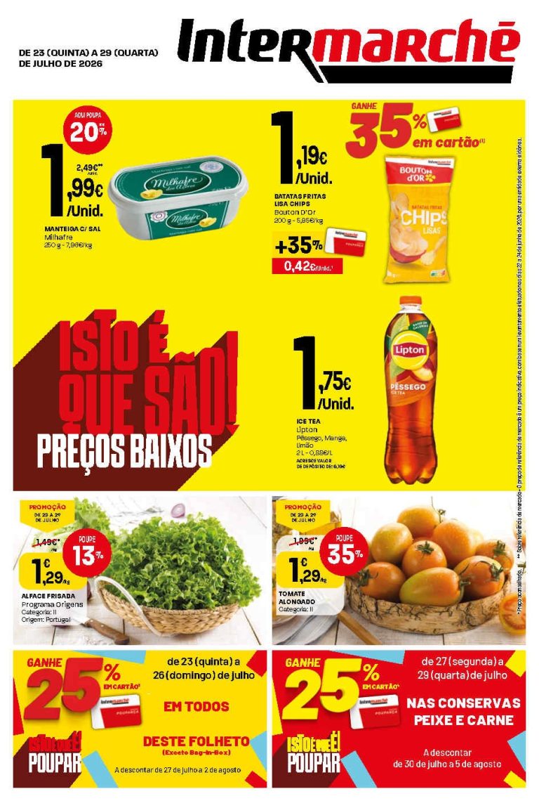 Folheto Intermarché – Antevisão Promoções 23 a 29 de julho