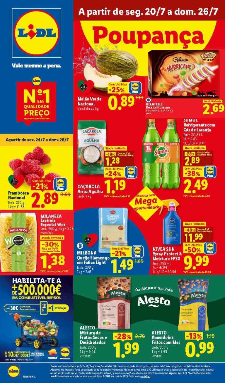 Folheto Lidl – Antevisão Promoções de 20 a 26 julho