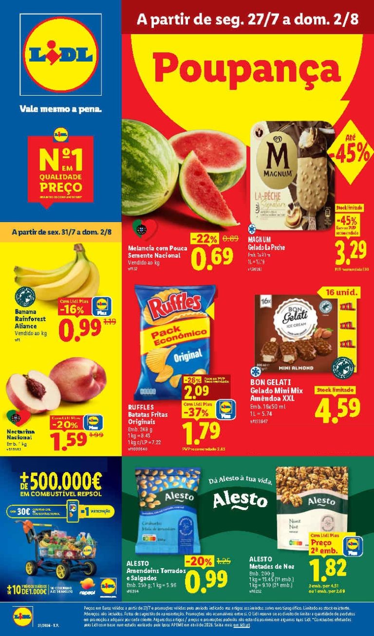 Folheto Lidl – Antevisão Promoções de 27 julho a 2 agosto