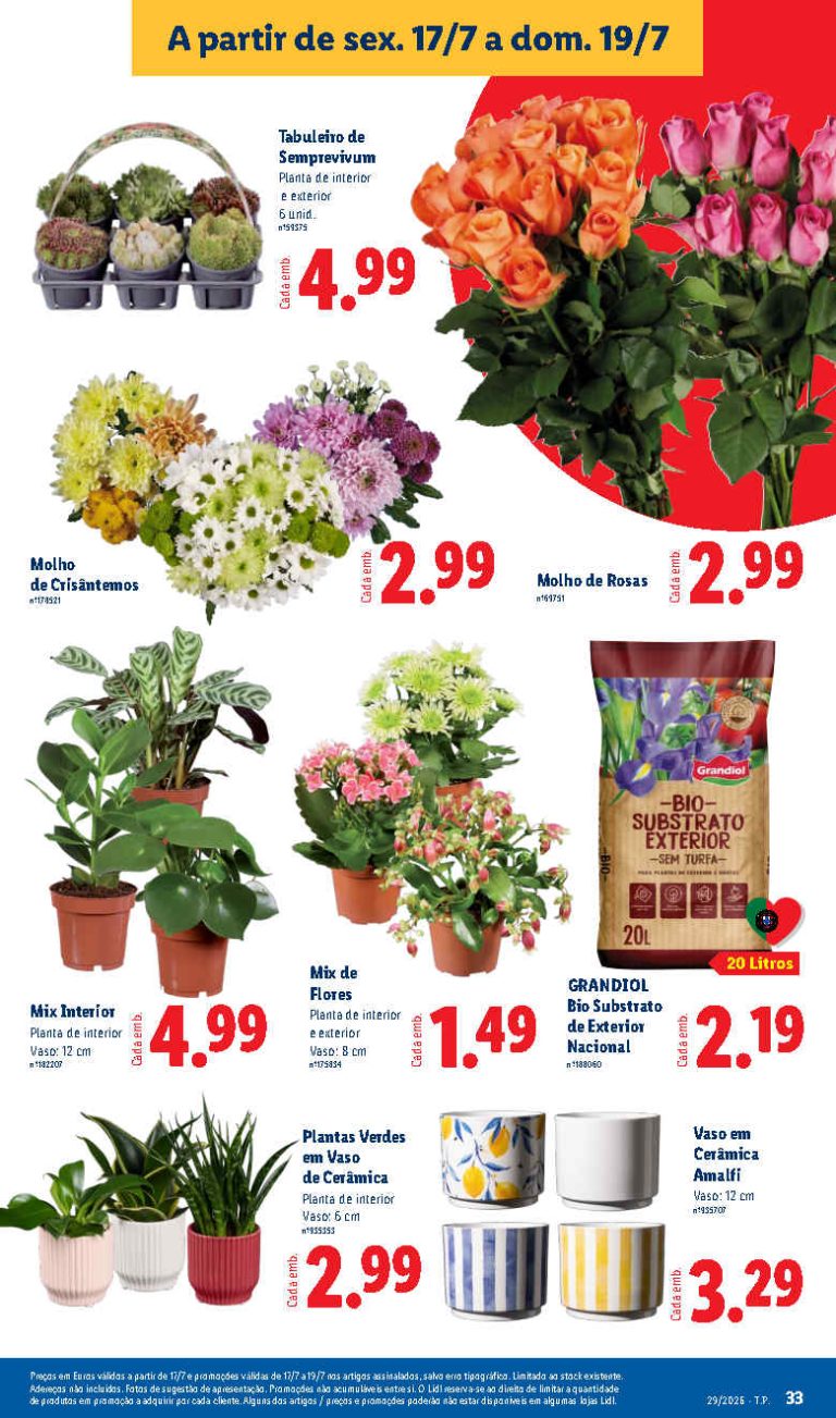Folheto Lidl flores – Antevisão bazar Promoções de 17 a 19 julho