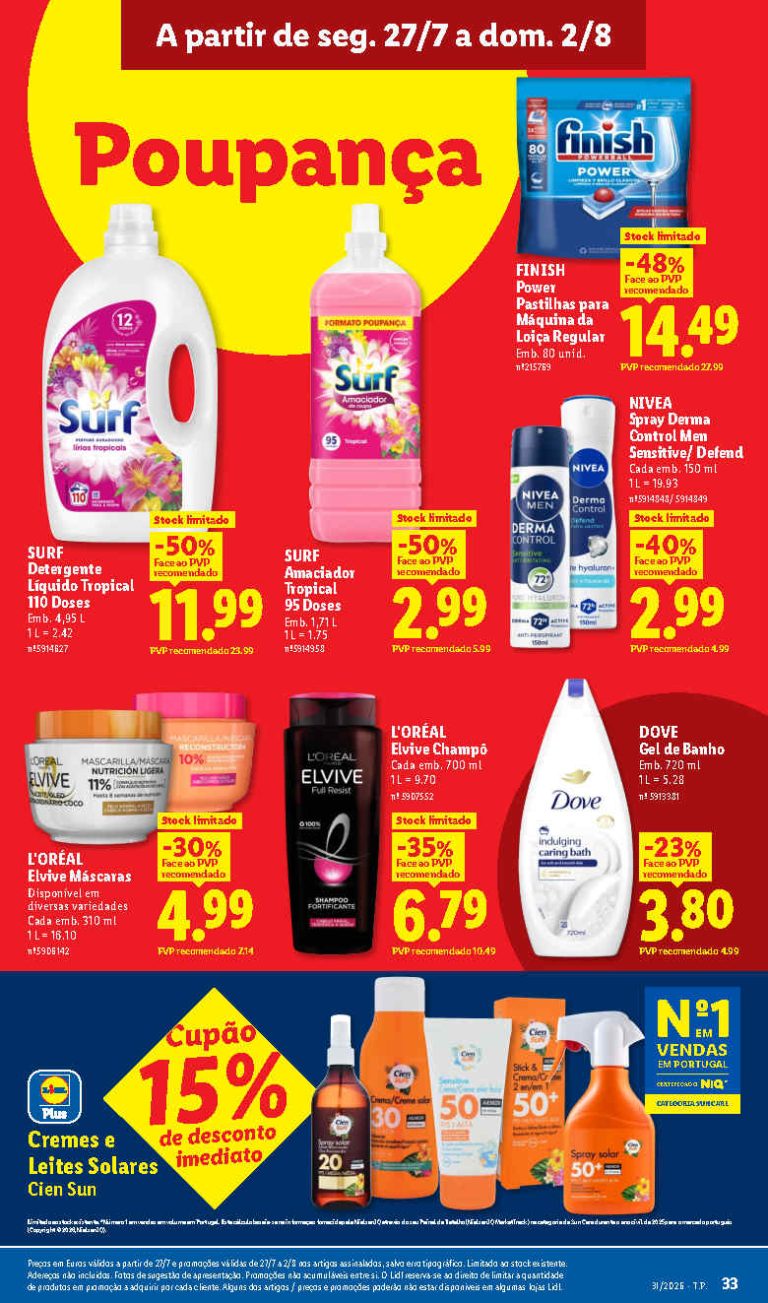 Folheto Lidl Limpeza e beleza – Antevisão Promoções 27 julho a 2 agosto