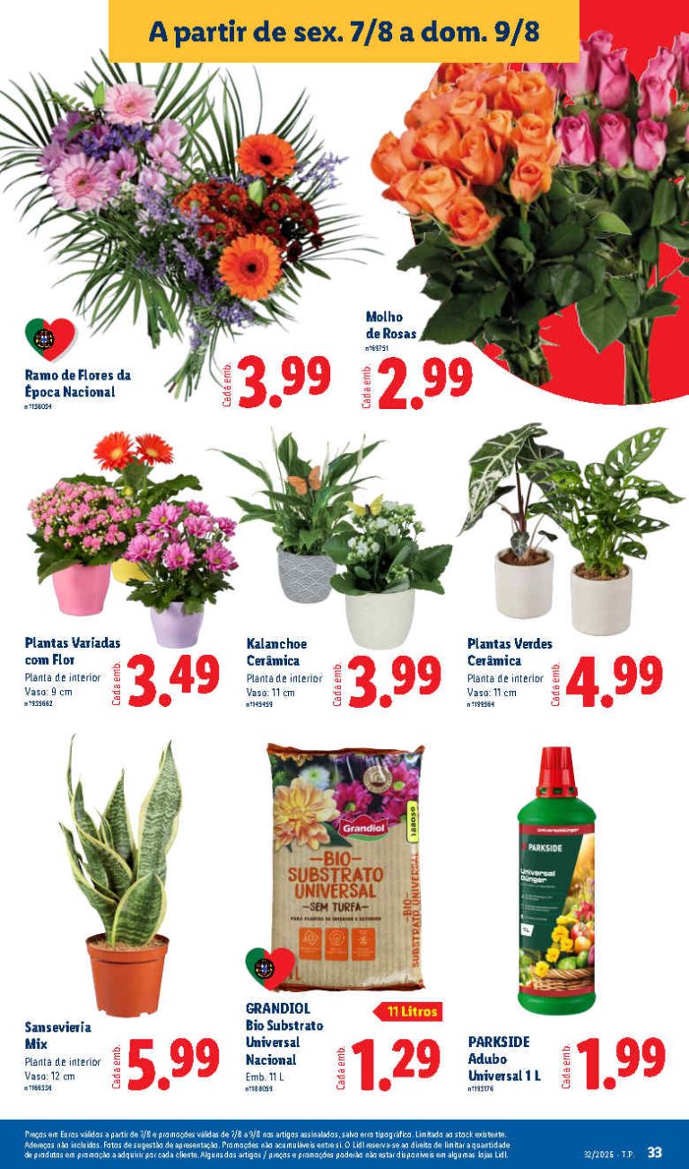 Folheto Lidl Flores – Antevisão bazar Promoções 7 a 9 de agosto