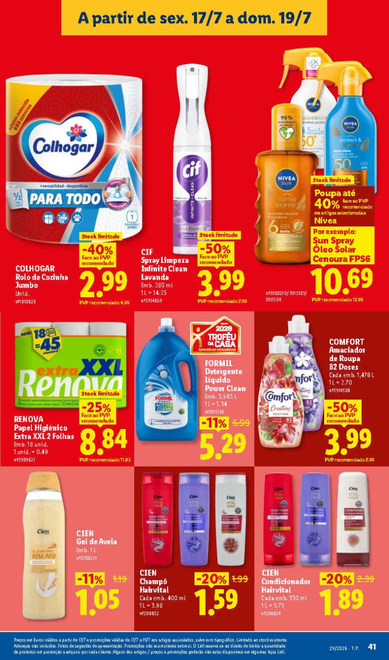 Folheto Lidl Limpeza e beleza – Antevisão Promoções 17 a 19 de julho