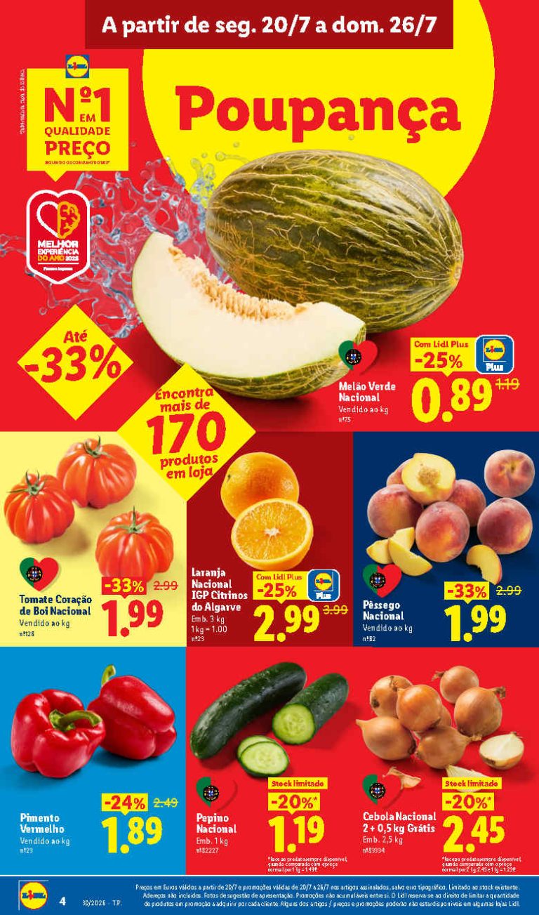 Folheto Lidl frescos – Antevisão Promoções 20 a 26 de julho