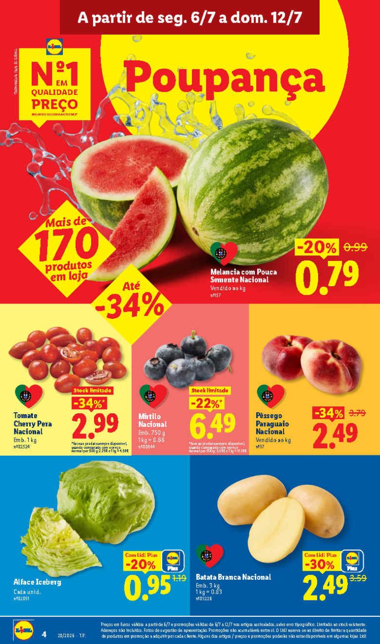 Folheto Lidl frescos – Antevisão Promoções 6 a 12 de julho