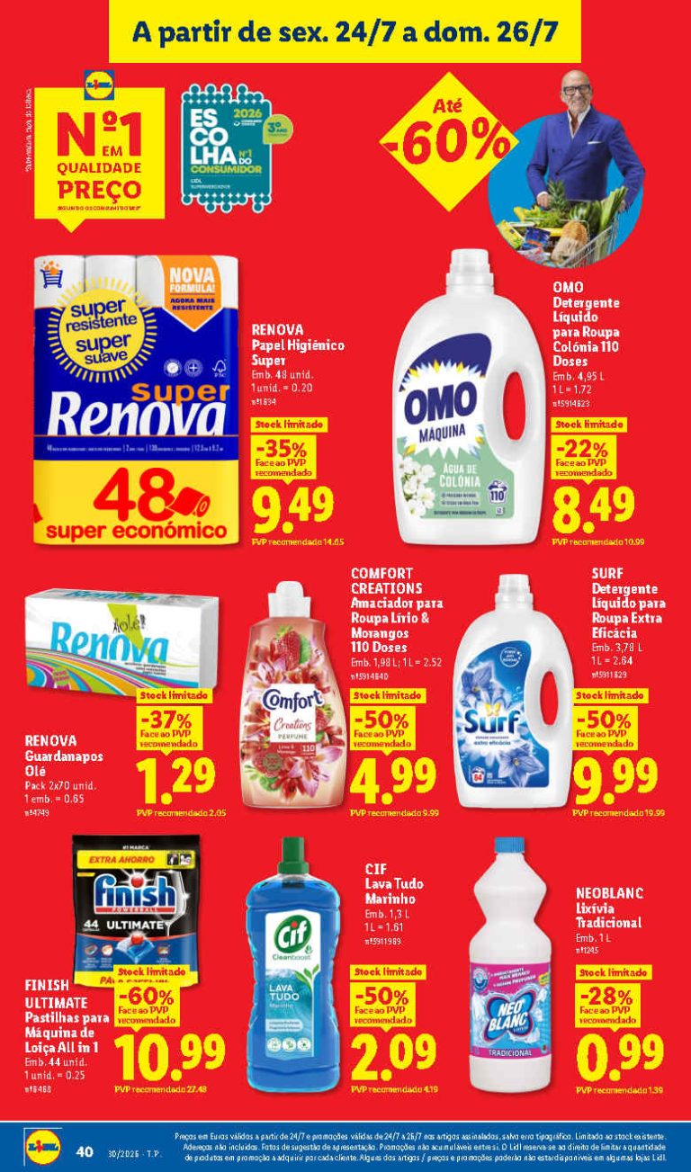 Folheto Lidl Limpeza – Antevisão Promoções 24 a 26 de julho