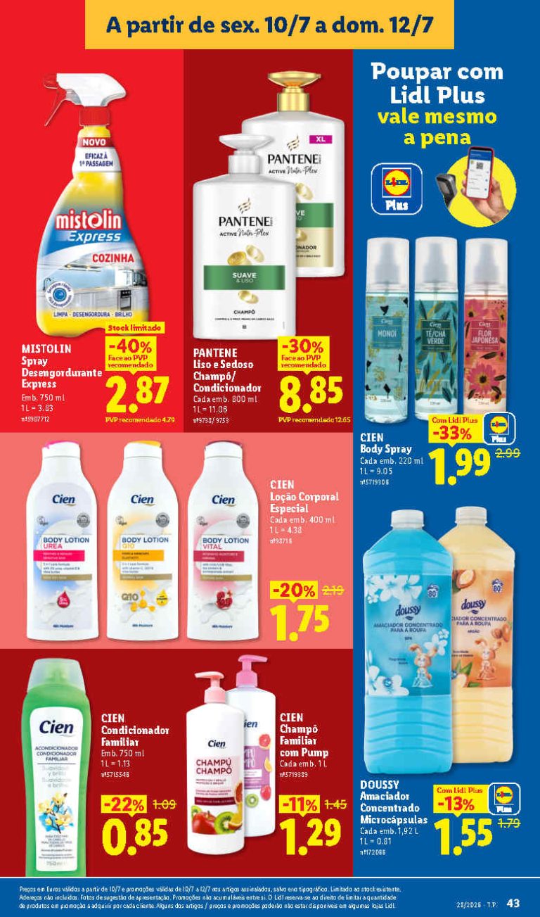 Folheto Lidl Limpeza e beleza – Antevisão Promoções 10 a 12 de julho