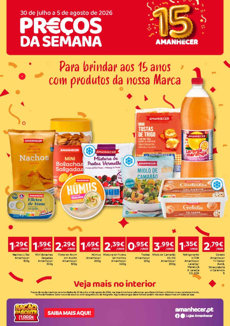 Folheto Amanhecer Madeira – Antevisão Promoções 30 julho a 5 agosto