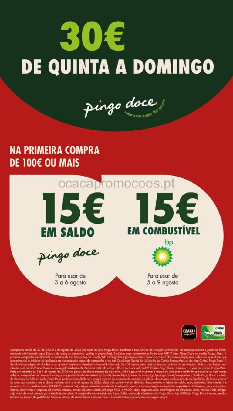 Folheto Pingo Doce Fim de Semana – Antevisão Promoções 30 julho a 3 agosto