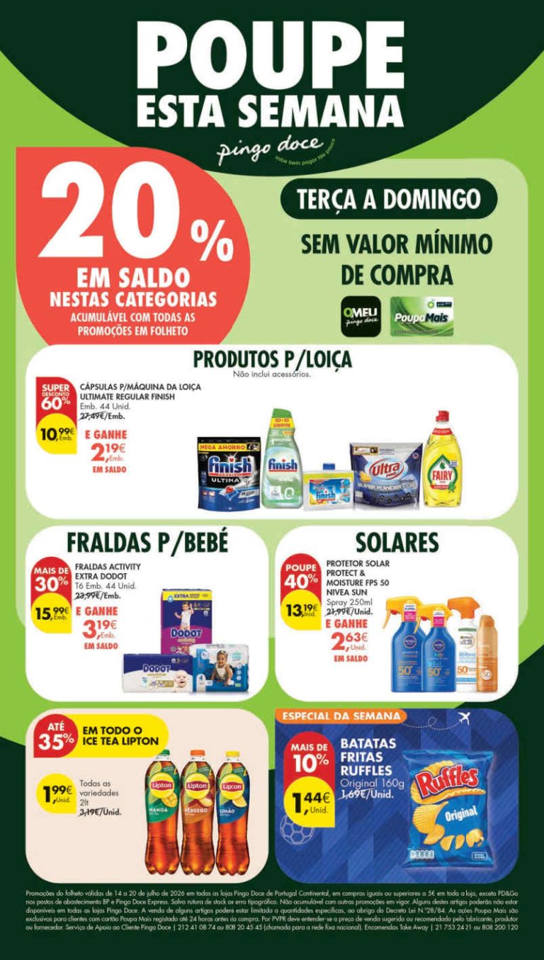 Folheto Pingo Doce lojas pequenas – Antevisão Promoções 14 a 20 de julho