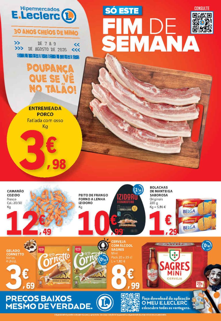 Folheto E Leclerc Fim de Semana – Antevisão Promoções 7 a 9 de agosto