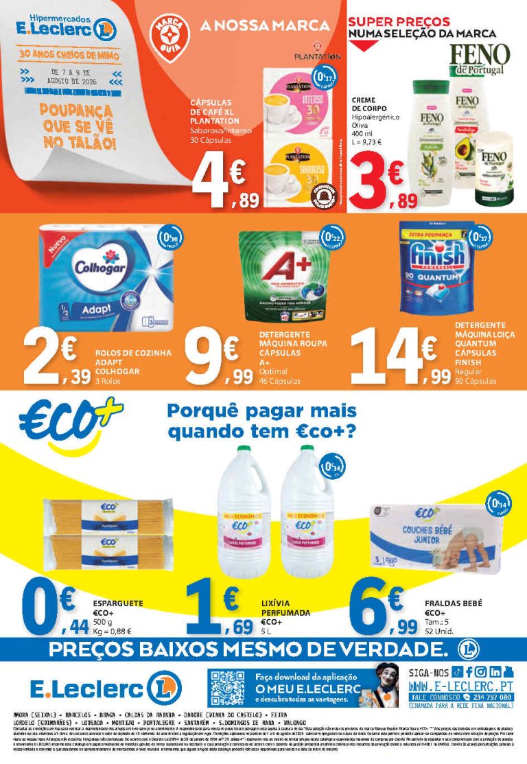 Folheto E Leclerc Fim de Semana – Antevisão Promoções 7 a 9 de agosto