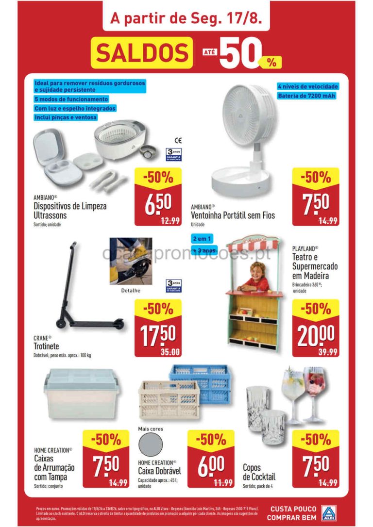 Folheto Aldi Aberturas – Antevisão Promoções Bazar 17 a 23 de agosto