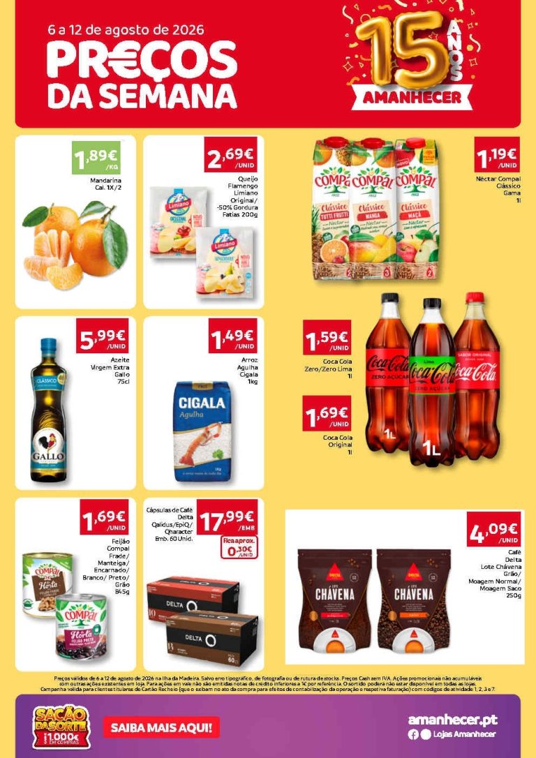 Folheto Amanhecer Madeira – Antevisão Promoções 6 a 12 de agosto