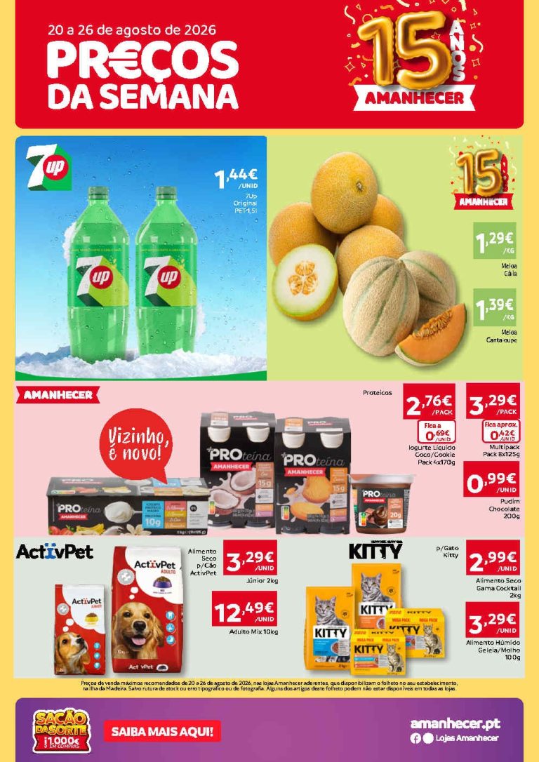 Folheto Amanhecer Madeira – Antevisão Promoções 20 a 26 de agosto