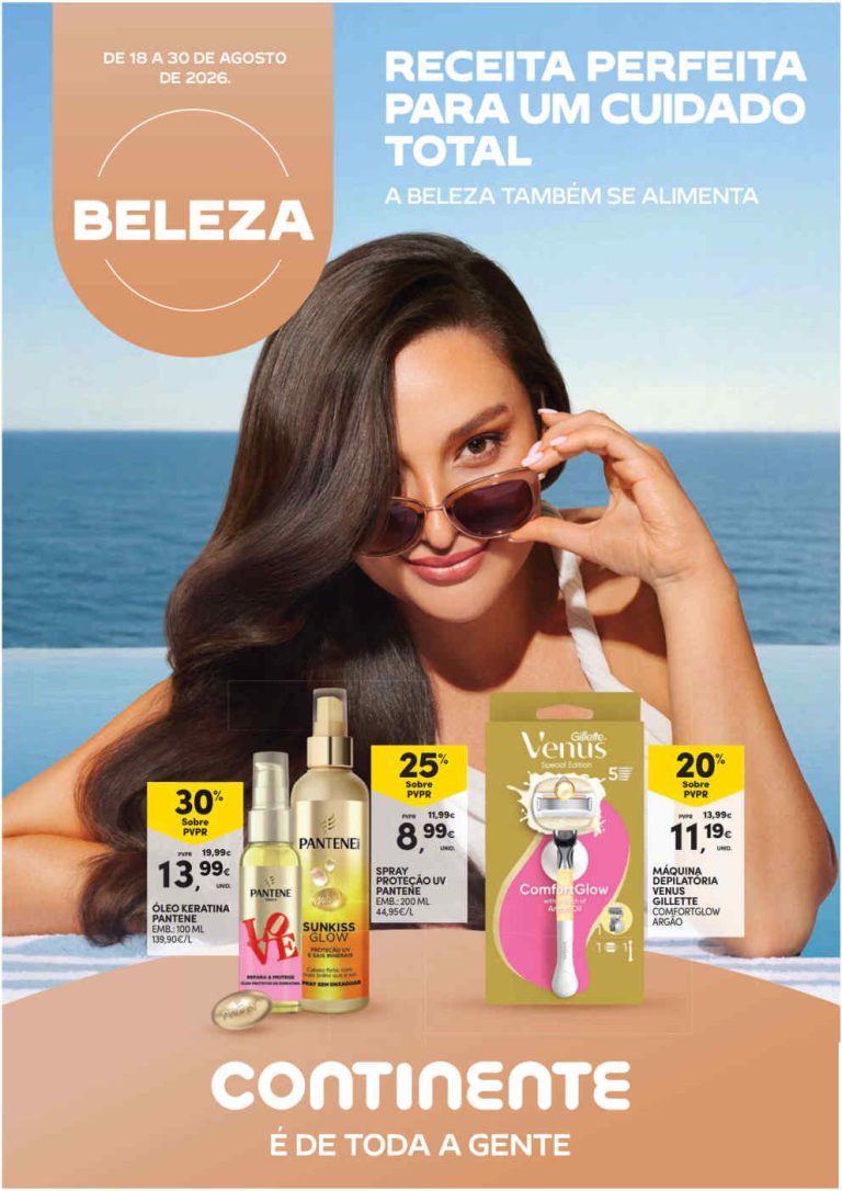 Folheto Continente Beleza – Antevisão Promoções 18 a 30 de agosto