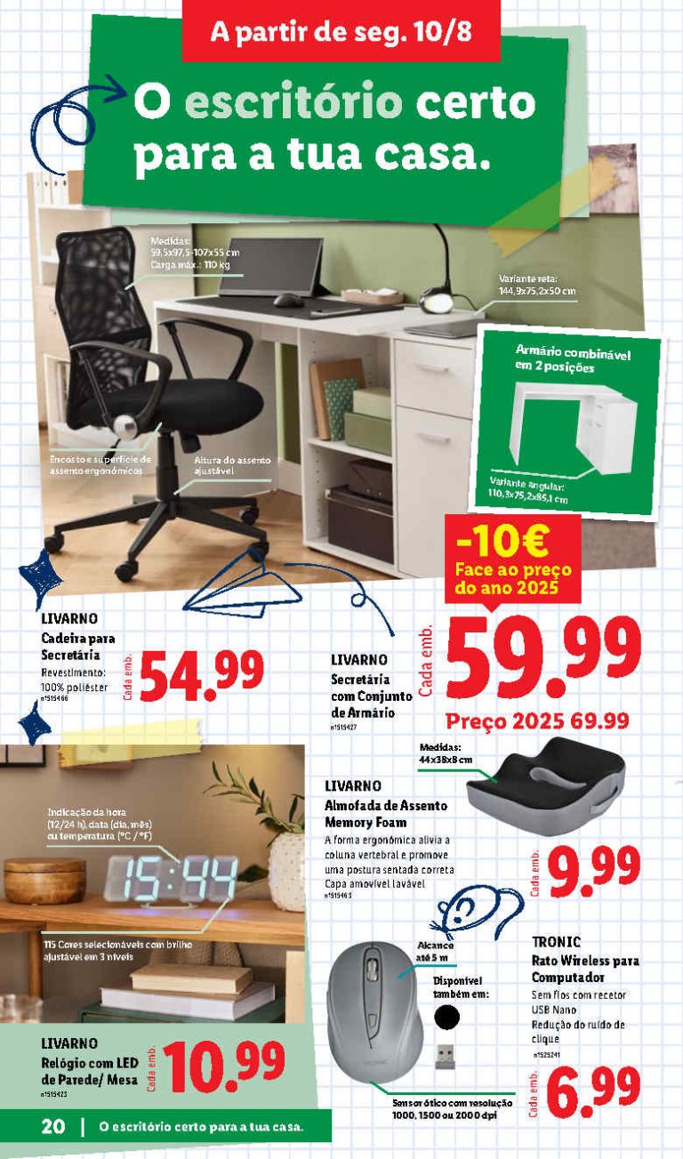 Folheto Lidl Escritório – Antevisão Bazar Promoções a partir 10 de agosto