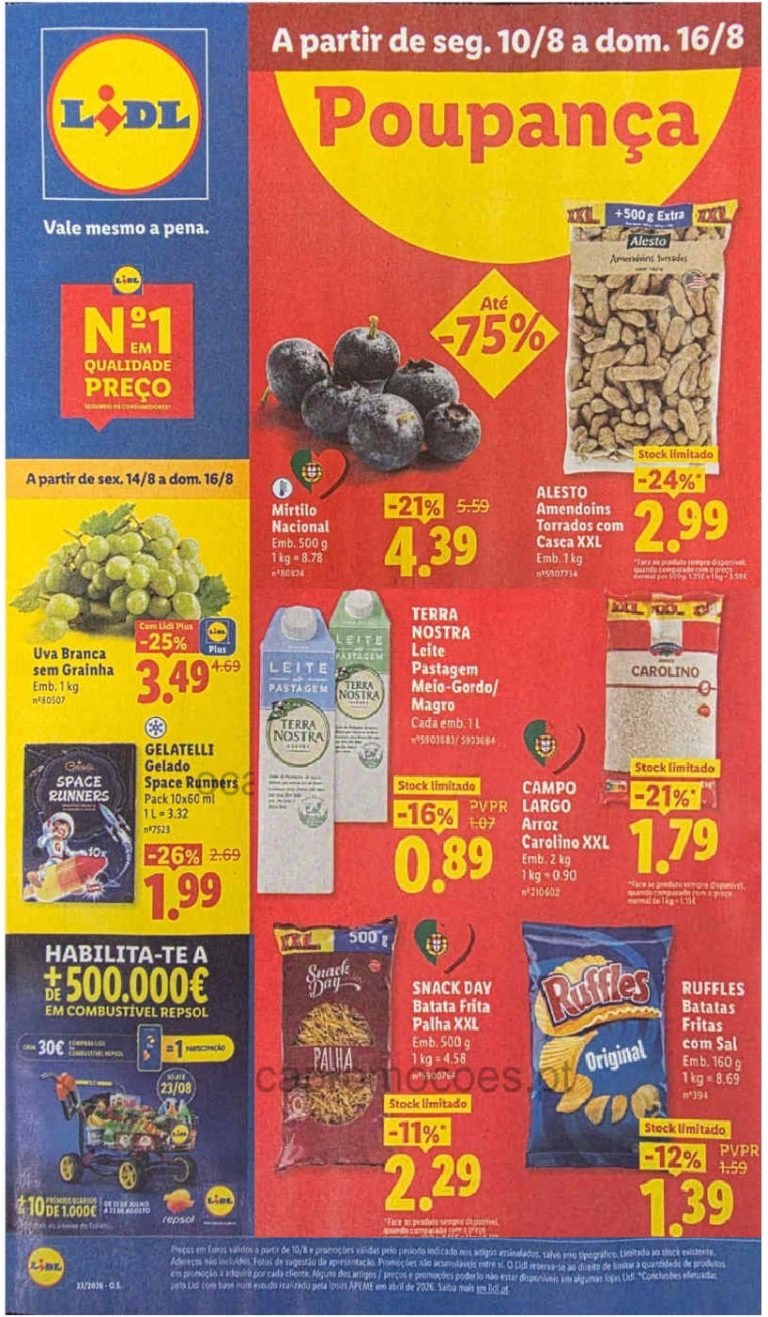 Folheto Lidl – Antevisão Promoções a partir 10 de agosto