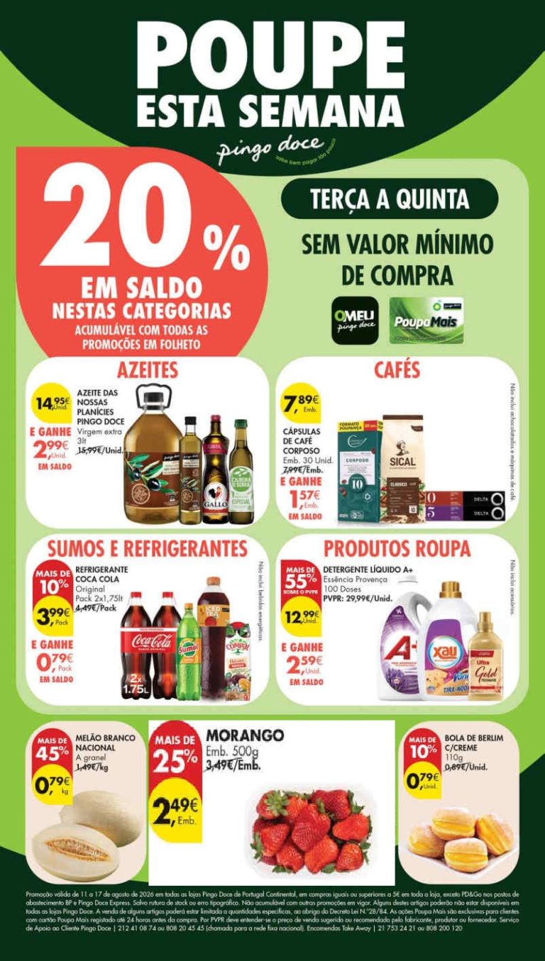 Folheto Pingo Doce lojas Médias – Antevisão Promoções 11 a 17 de agosto