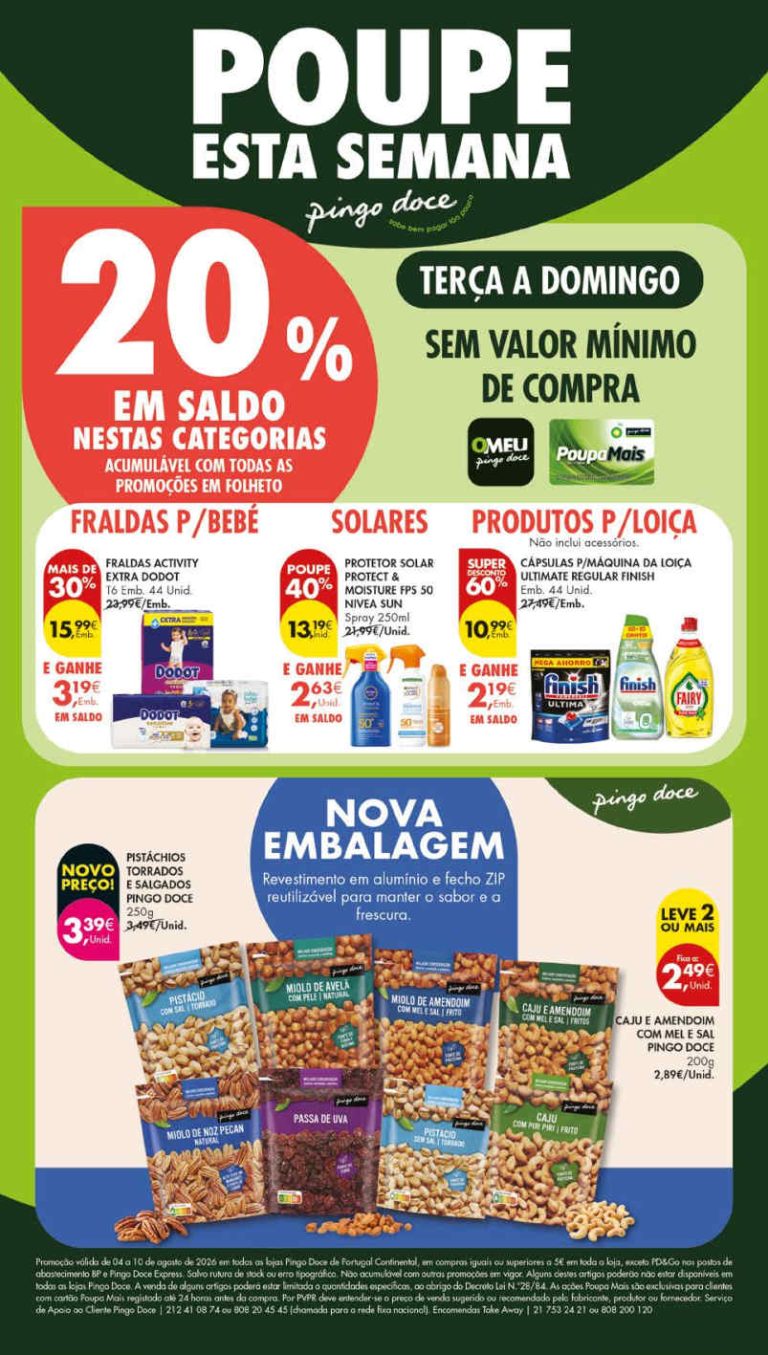 Folheto Pingo Doce Lojas grandes – Antevisão Promoções 4 a 10 de agosto