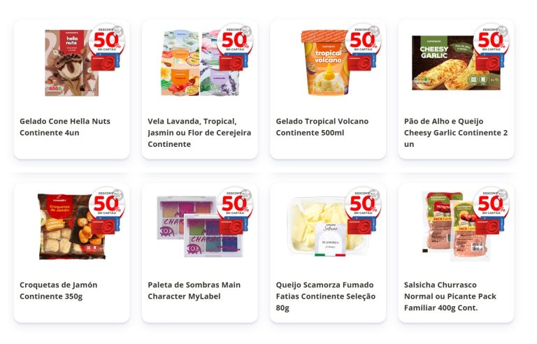Continente Caça Produtos – Os novos 50% desconto em cartão até 24 agosto