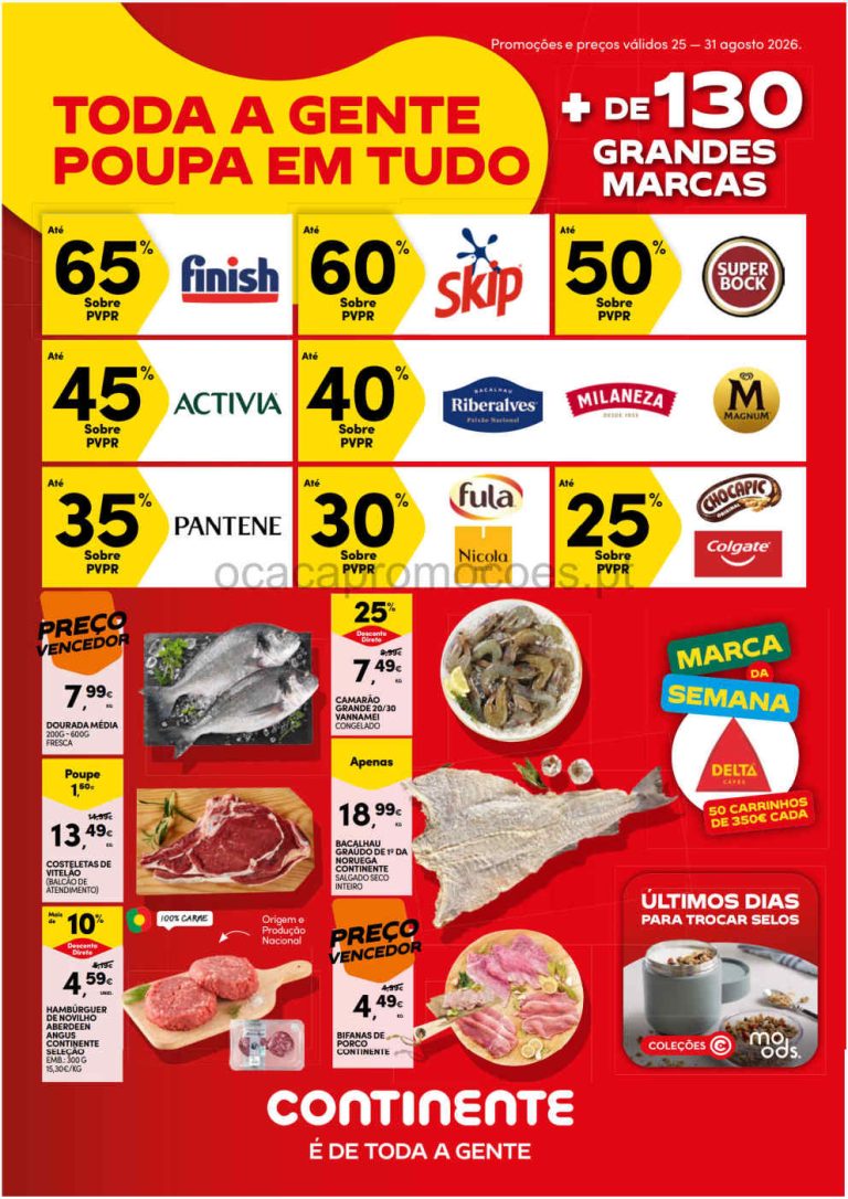 Folheto Continente – Antevisão Promoções 25 a 31 de agosto