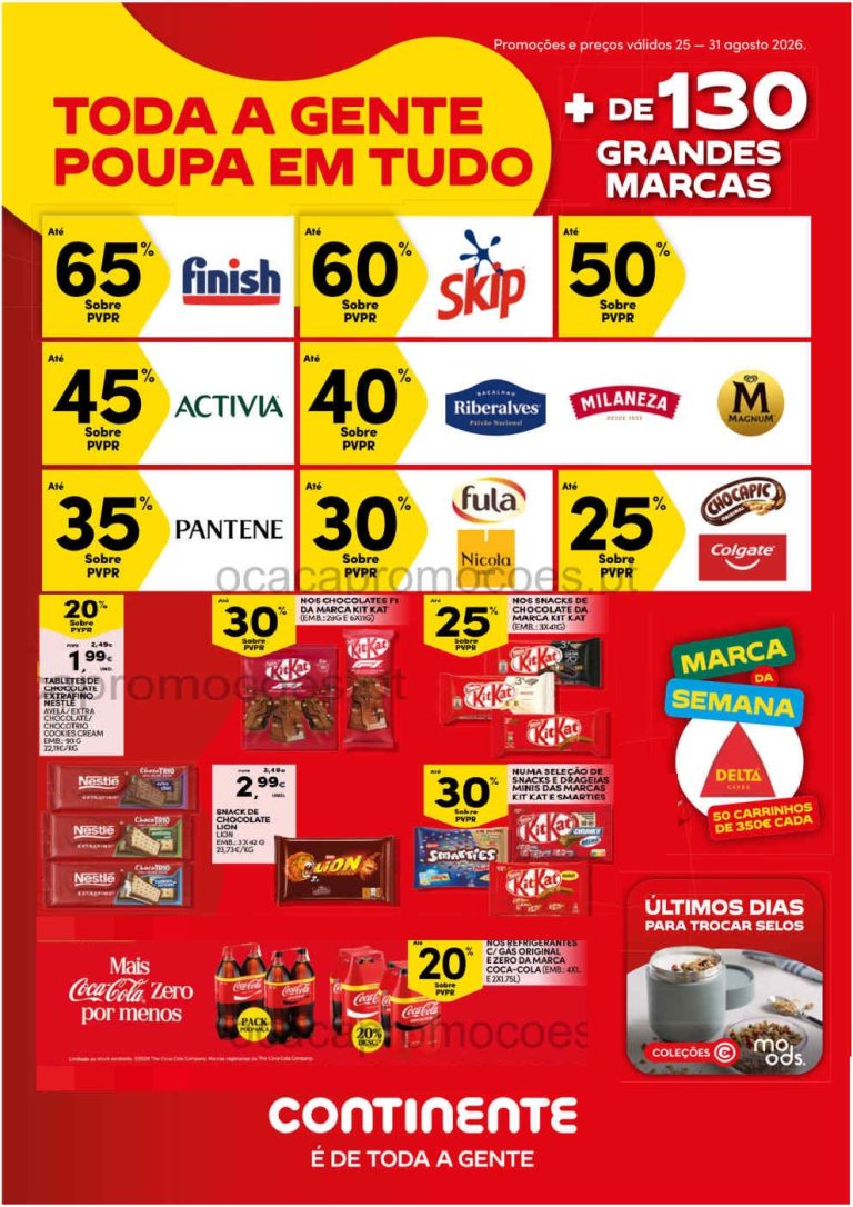 Folheto Continente Modelo – Antevisão Promoções 25 a 31 de agosto