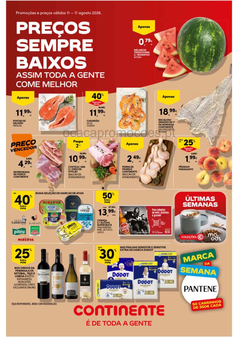 Folheto Continente – Antevisão Promoções 11 a 17 de agosto