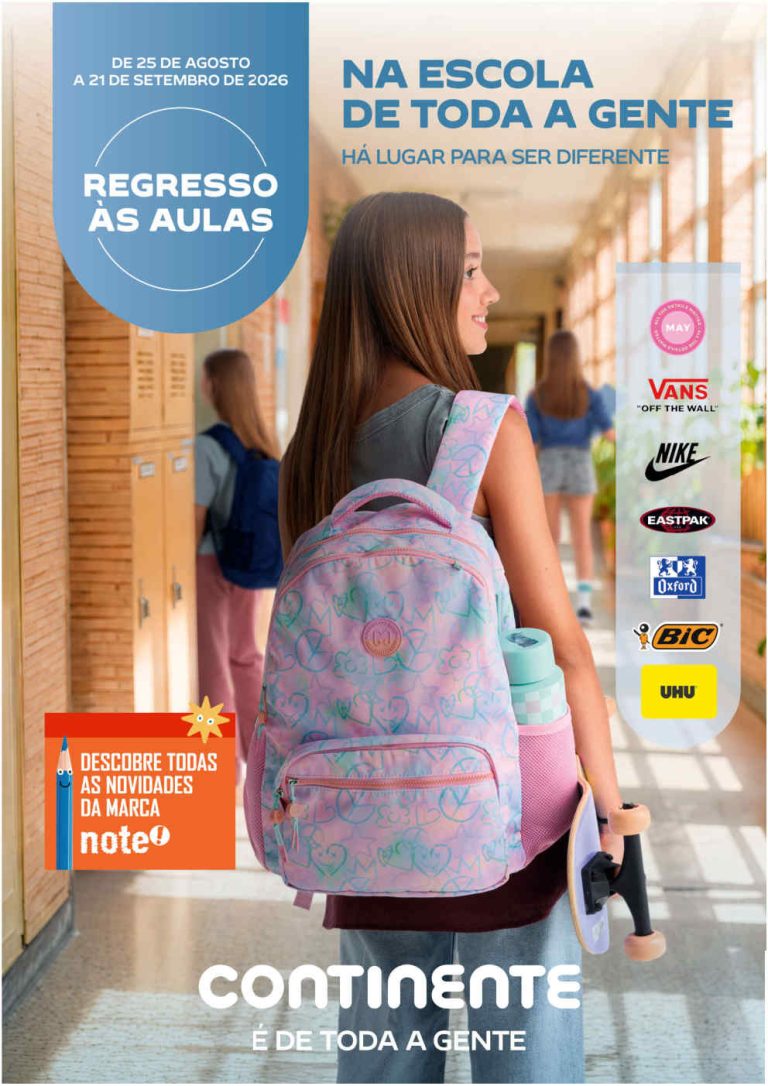 Folheto Continente Açores Regresso às Aulas – Antevisão 26 agosto a 21 setembro