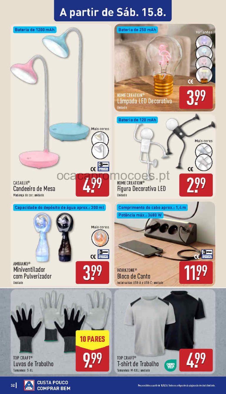 Folheto Aldi bazar – Antevisão Promoções 15 a 16 de agosto