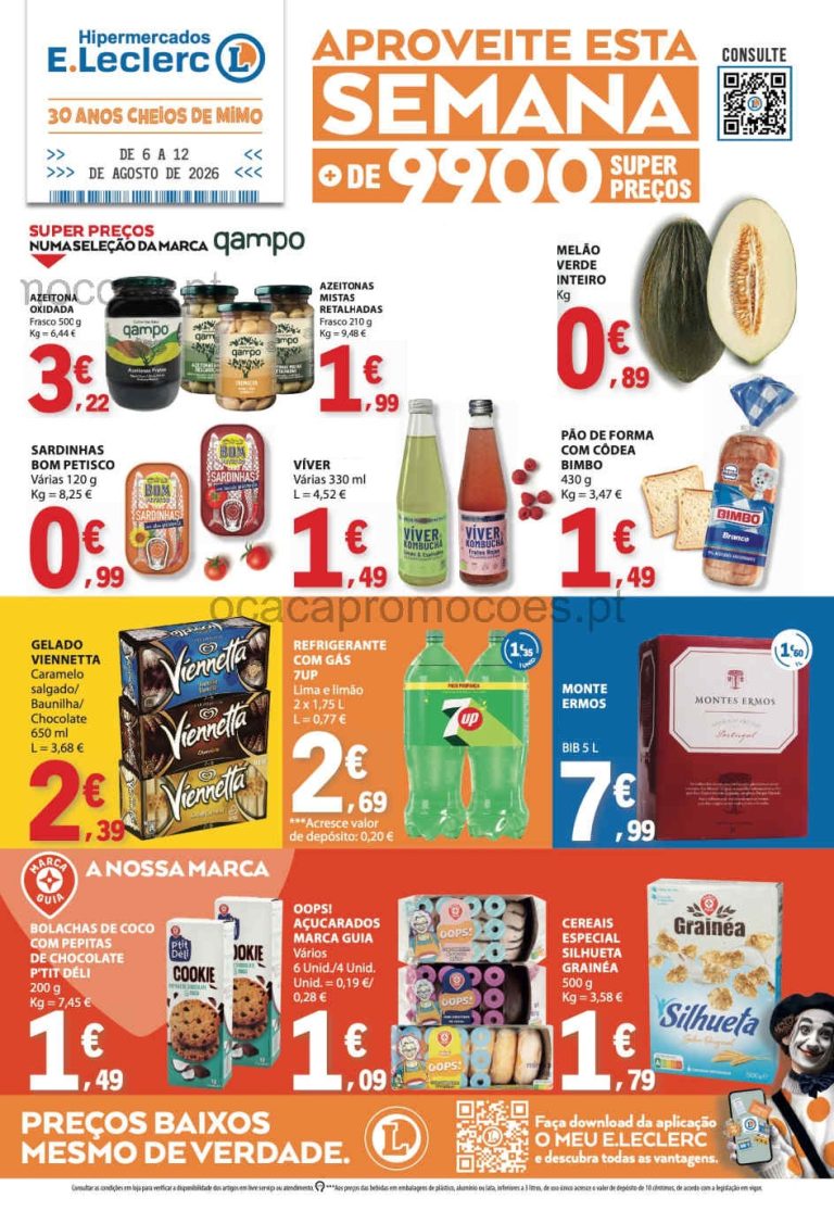 Folheto E Leclerc – Antevisão Promoções 6 a 12 de agosto