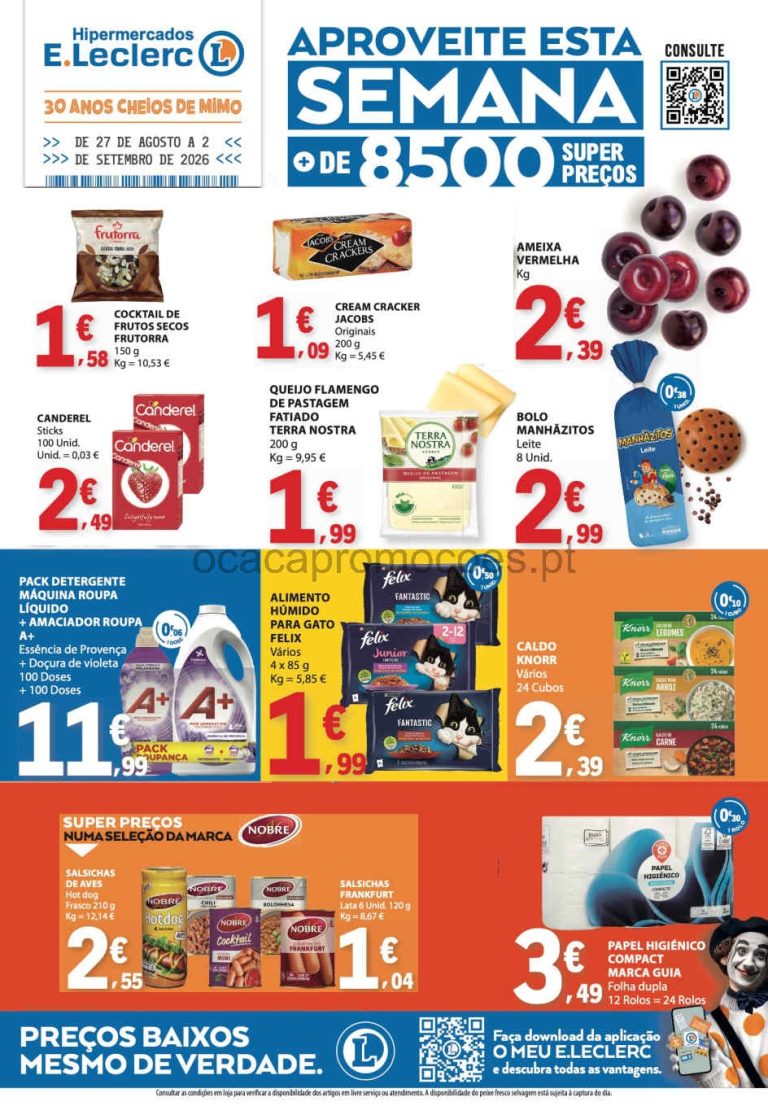 Folheto E Leclerc – Antevisão Promoções 27 agosto a 2 setembro