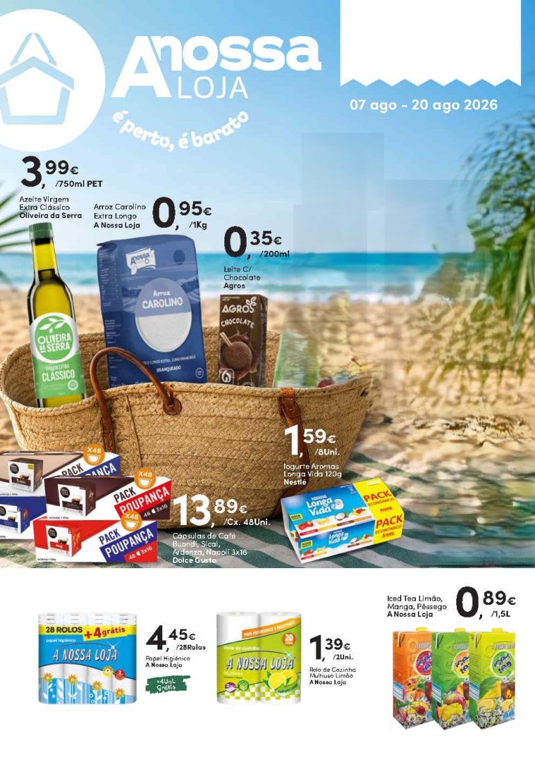 Folheto A Nossa Loja – Antevisão Promoções 7 a 20 de agosto