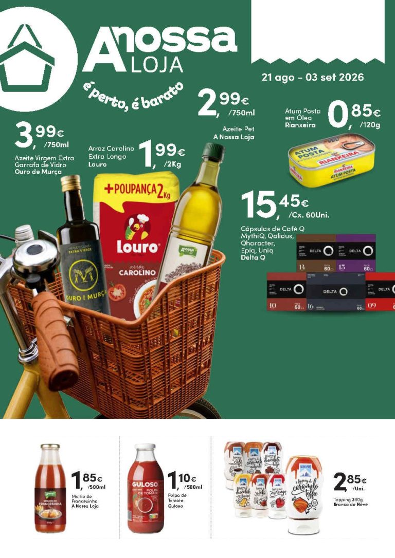 Folheto A Nossa Loja – Antevisão Promoções 21 agosto a 3 setembro