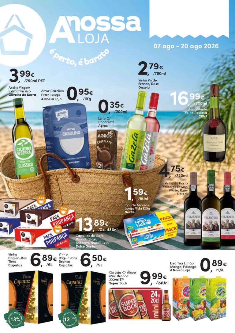 Folheto A Nossa Loja – Antevisão Promoções 7 a 20 de agosto