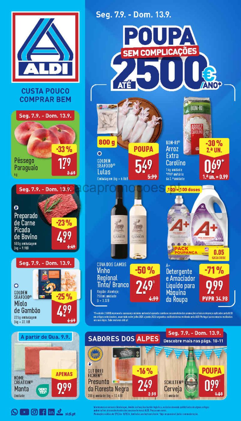 Folheto Aldi – Antevisão Promoções 7 a 13 de setembro