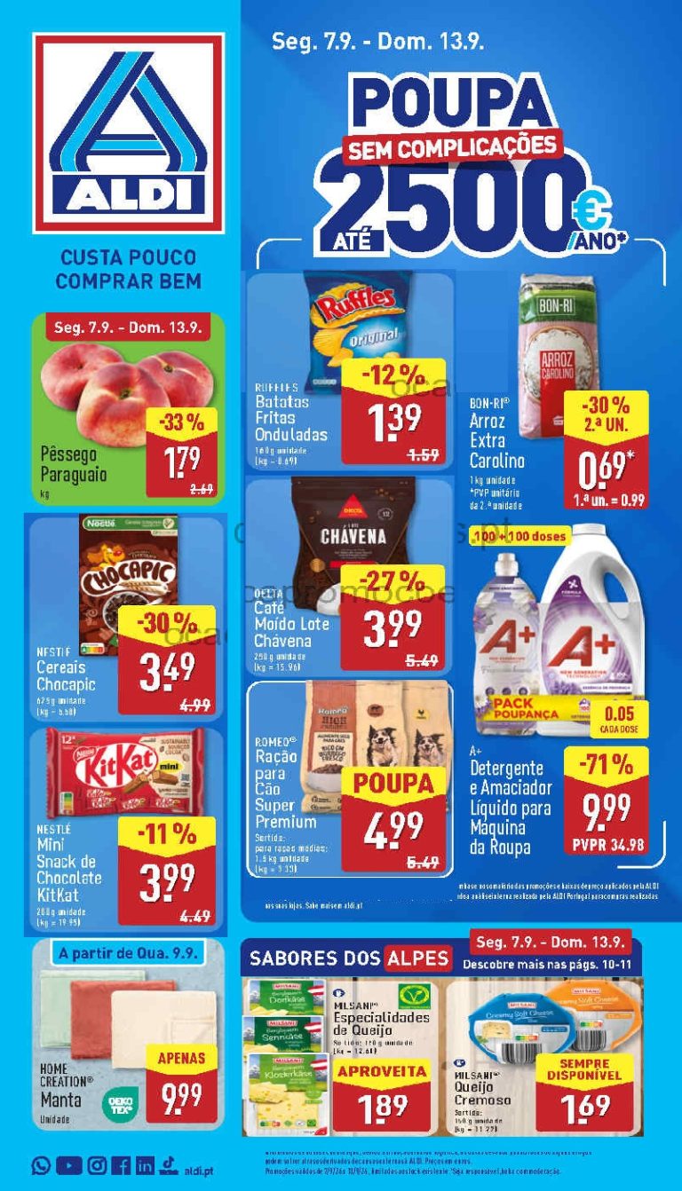 Folheto Aldi – Antevisão Promoções 7 a 13 de setembro